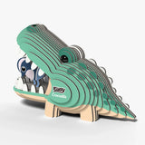EUGY Crocodile front view showing open mouth and layered cardboard body