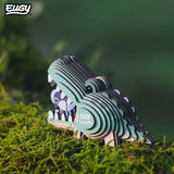 EUGY Crocodile model photographed outdoors with open mouth