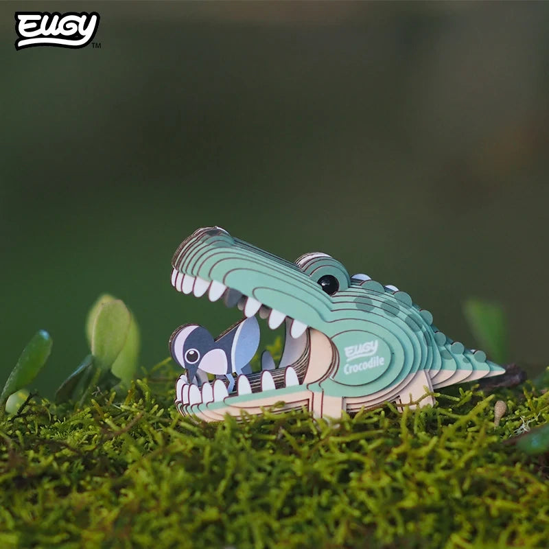 EUGY Crocodile completed model photographed outdoors on moss