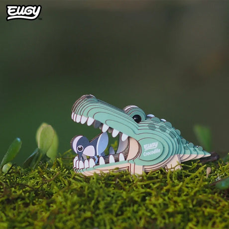 EUGY Crocodile completed model photographed outdoors on moss