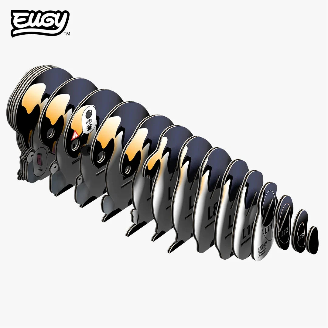 EUGY Emperor Penguin numbered cardboard pieces shown in assembly order