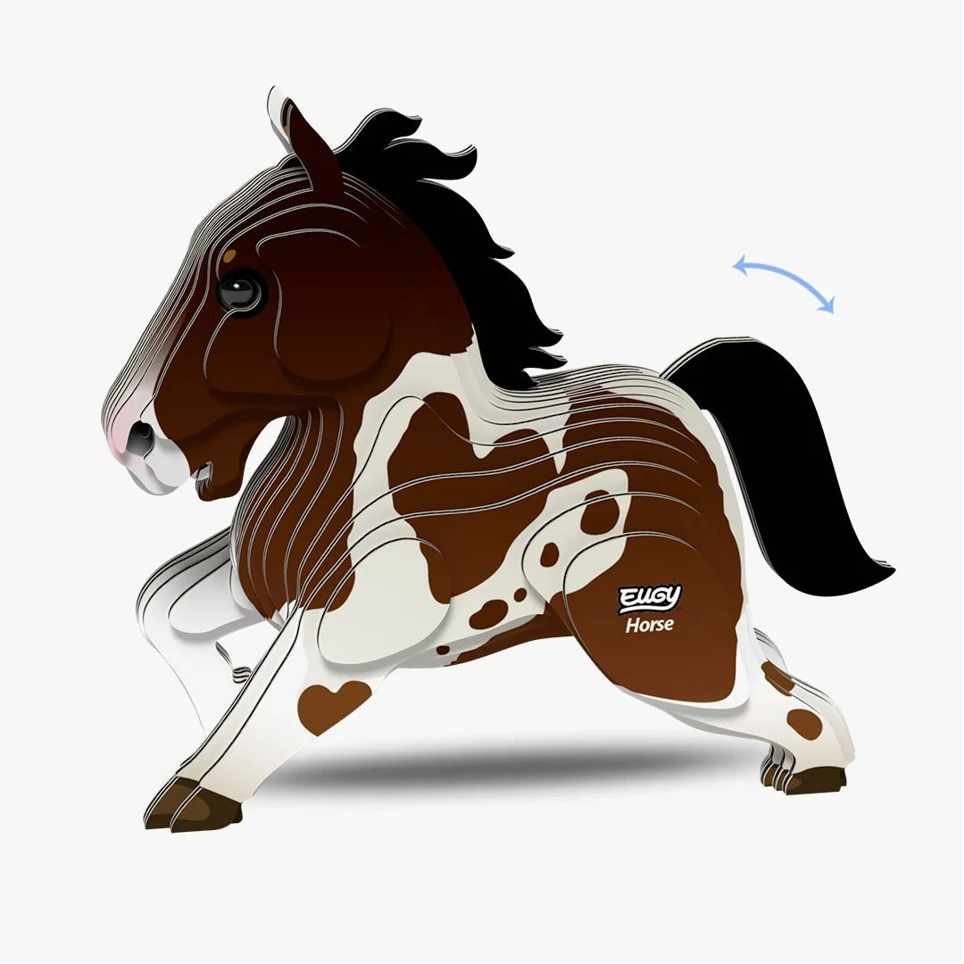 EUGY Horse galloping left side view with brown and white spotted coat
