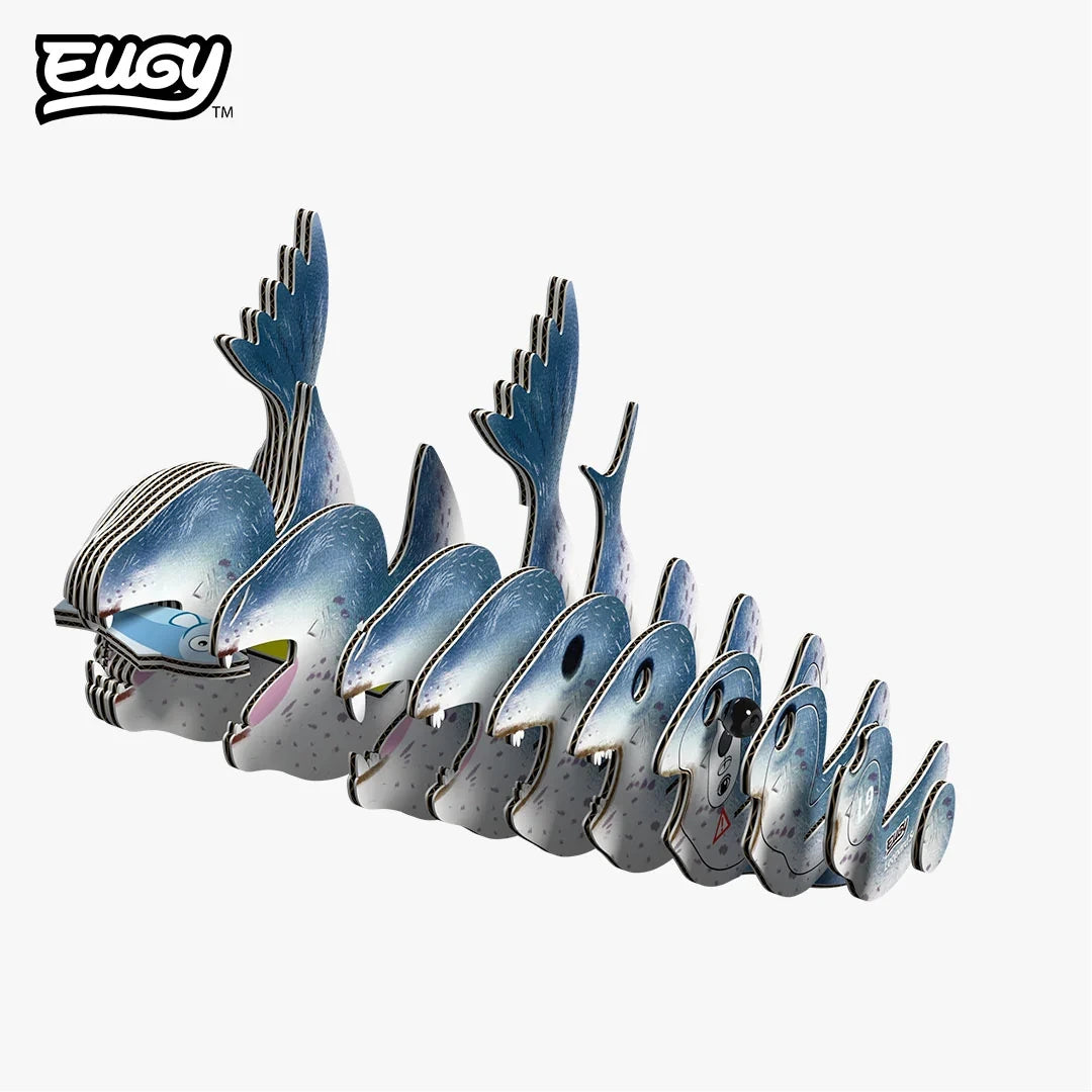 EUGY Leopard Seal numbered cardboard pieces shown in assembly order