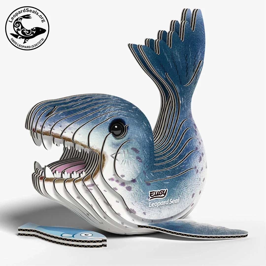 EUGY Leopard Seal front three quarter view showing open mouth and layered body