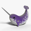 EUGY Narwhal front three quarter view showing spiral tusk and layered card body