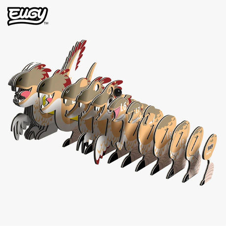EUGY Raptor numbered cardboard pieces shown in assembly order