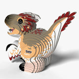 EUGY Raptor rear three quarter view showing feathered tail and layered card body
