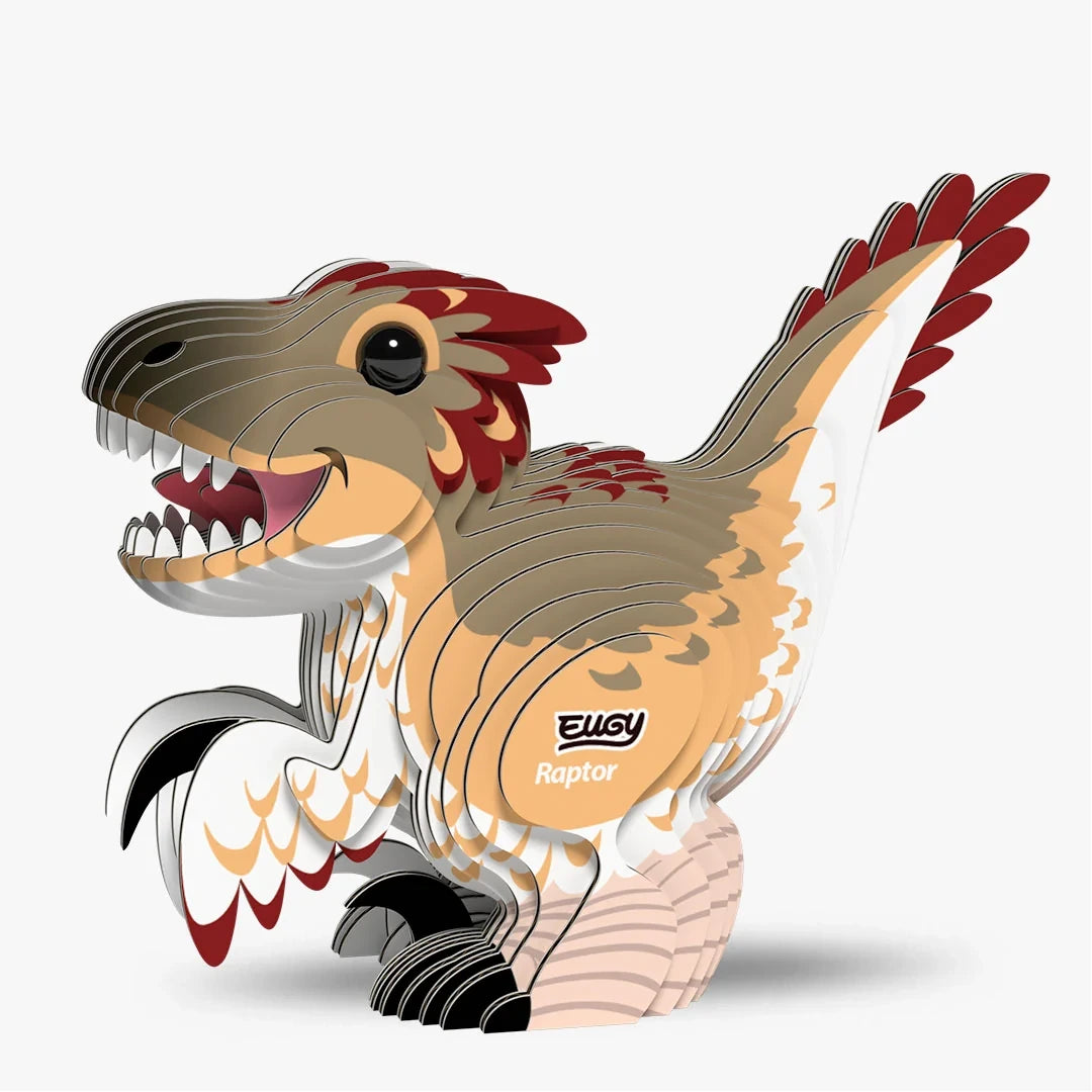 EUGY Raptor right side view showing layered cardboard construction