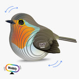 EUGY Robin model with arrows showing the self righting wobbly motion