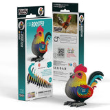 EUGY Rooster packaging front and back with completed model