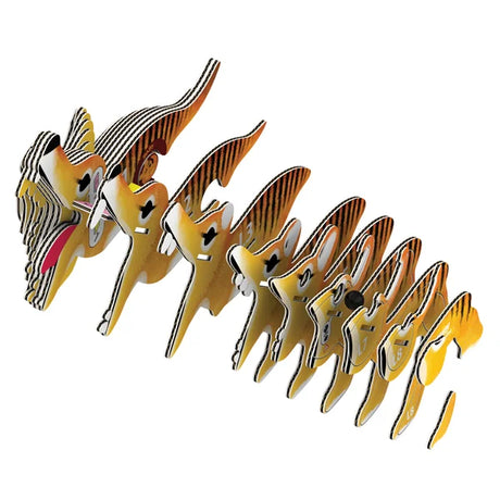 EUGY Tasmanian Tiger model parts arranged in numbered order showing how the layered cardboard pieces assemble