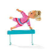Evi Love mid-performance balancing sideways on the bar – Ireland
