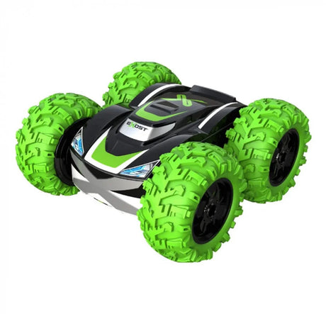 Green and black Exost RC car shown from above with chunky tyres – Ireland
