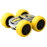 Yellow Exost 360 RC stunt car with black wheels and flip design – Ireland