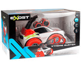 Exost Xtreme Buster RC car shown in boxed packaging with Mini Flip feature displayed