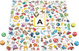 Game board from Eye Spy With My Little Eye showing letters and picture icons in Ireland