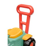 Falk Maurice Vintage Baby Green Tractor with red walking aid handle and yellow seat