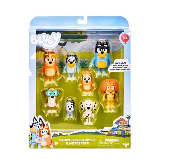 Bluey Heeler Family And Mates 8pc Figure Set