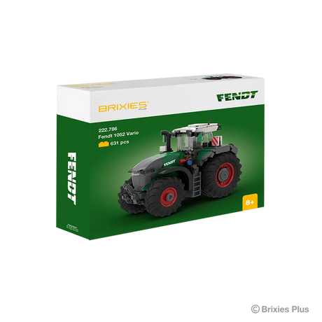 BRIXIES Plus Fendt 1052 Vario building set in its green and white Fendt branded retail box with the completed tractor pictured on the front