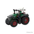BRIXIES Plus Fendt 1052 Vario viewed from the front side with the front linkage, Fendt bonnet, red and blue hydraulic connections and enclosed cab visible