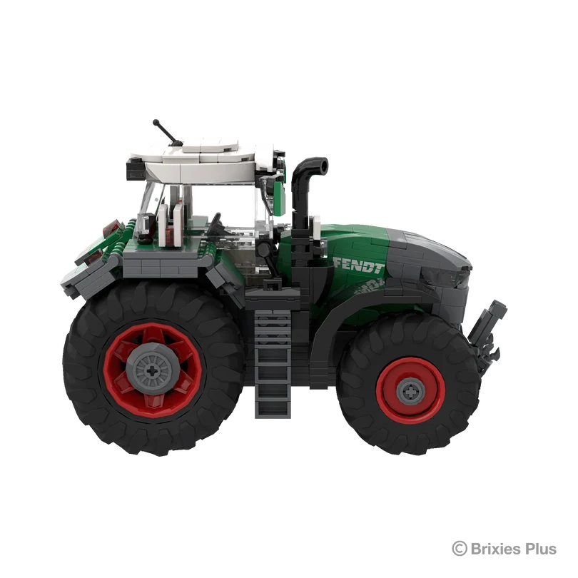 BRIXIES Plus Fendt 1052 Vario in full side profile showing the green bonnet, enclosed cab, exhaust stack, ladder and large rear tyre