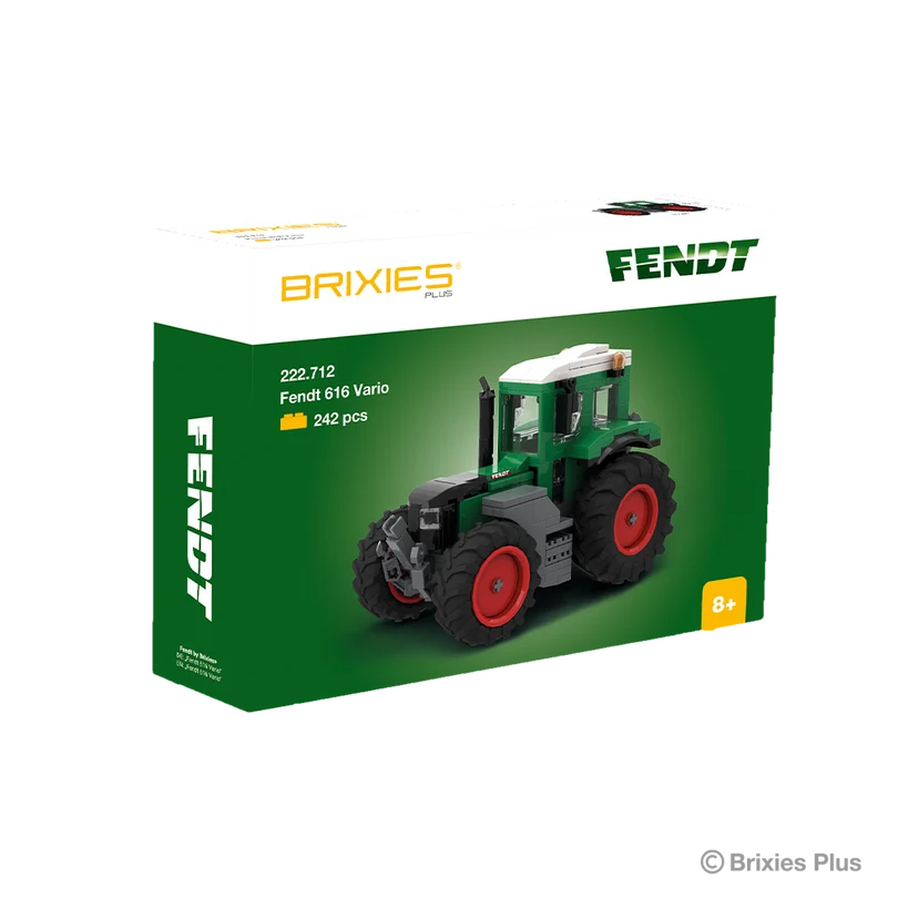 BRIXIES Plus Fendt 616 Vario building set in its green Fendt retail box with the completed tractor pictured on the front