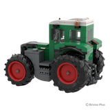 BRIXIES Plus Fendt 616 Vario viewed from the front side showing the green bonnet, front linkage, enclosed cab and red rimmed wheels