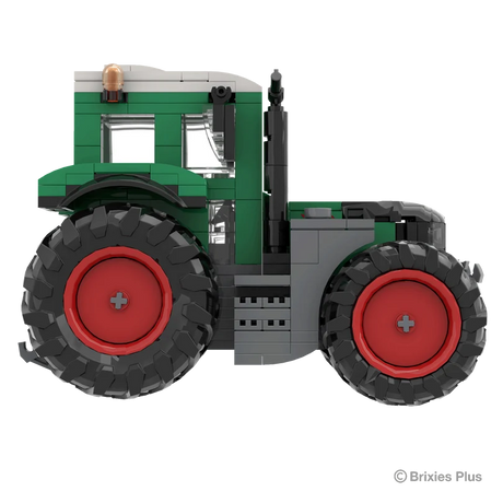 BRIXIES Plus Fendt 616 Vario in side profile with the bonnet extending right, enclosed cab, red rimmed wheels and grey lower bodywork visible