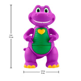 Fisher-Price Barney's World Heart Hands Barney size image showing approximately 6 inch height and 3.5 inch width