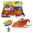Fisher-Price Imaginext Aquachomp Mosasaurus boxed set with dinosaur, patrol boat and figure