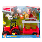 Fisher-Price Little People Caring for Animals Tractor with trailer, farmers and farm animals displayed in packaging