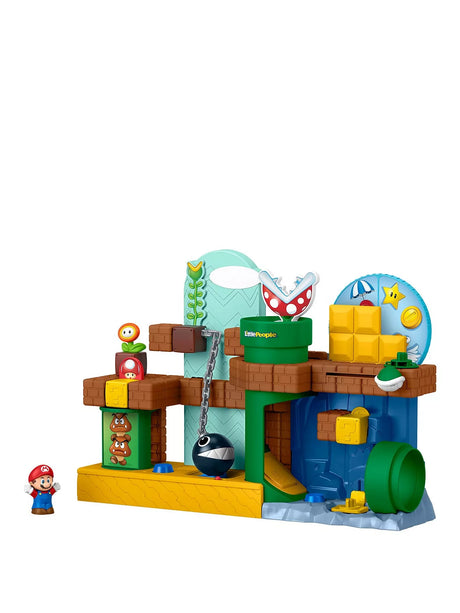 Fisher-Price Little People My Mario Adventure Playset with Mario figure and Fire Flower figure