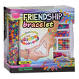 Friendship Bracelet craft kit box showing colourful beads, cords and sample bracelets made with letter beads