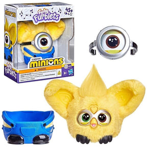 Furby Furblets Minions plush toy with removable overalls, goggle accessory and retail box