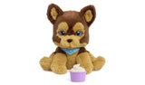 FurReal Benny the Kiss and Cuddle Pup seated with purple treat cup