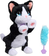 FurReal Boots the Biscuit Making Kitty with blue fluffy cat toy