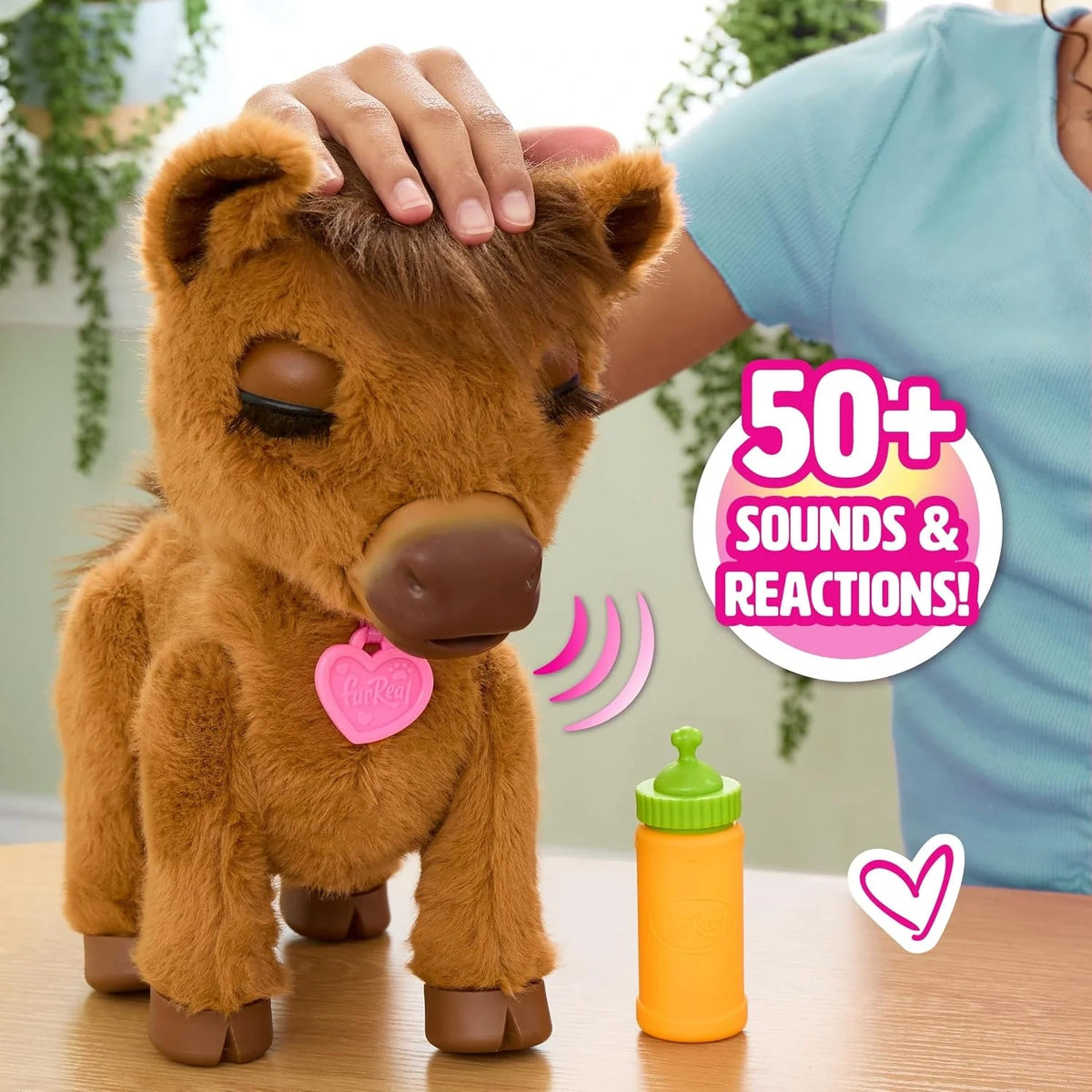 FurReal Penny Feed & Prance Pony being petted to activate sounds and reactions