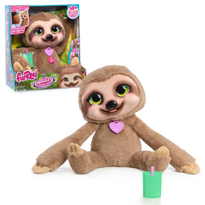 FurReal Snuggles the Smiling Sloth with retail packaging and green juice pouch