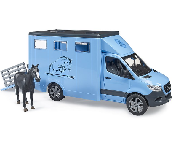 Bruder MB Sprinter Animal Transporter with 1 Horse