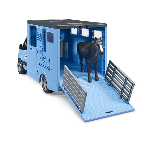 Bruder MB Sprinter Animal Transporter with 1 Horse