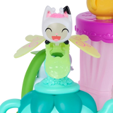 Gabby's Dollhouse Fairylandia tea party playset featuring miniature figures and tea party accessories.