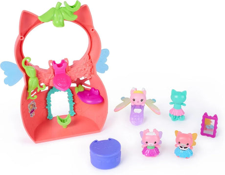 Gabby’s Dollhouse Flutter Fairy Playset assembled fairy scene with pastel colours decorative elements and Gabby character figure