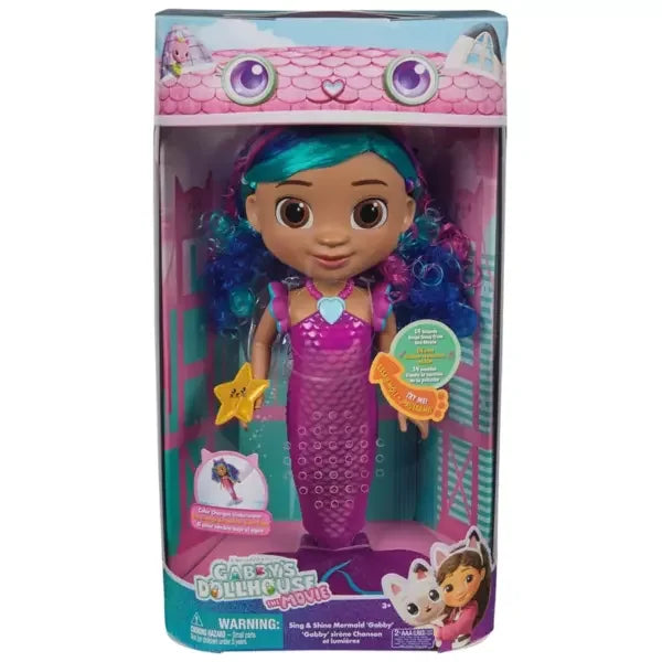 Gabby’s Dollhouse Sing & Shine Mermaid Gabby boxed packaging in Ireland.