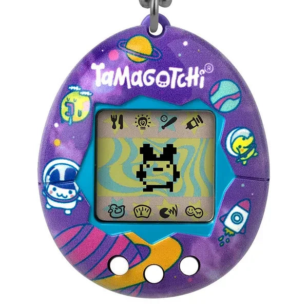 Close-up of Gen 2 Original Tamagotchi Tama Universe screen showing pixel character in Ireland