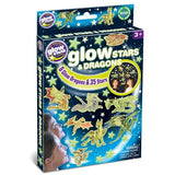 Glow in the Dark Stars and Dragons wall sticker set box showing stars and dragon designs