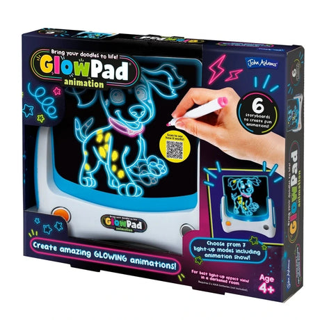 Glowpad Animation box from the right showing the illuminated drawing pad, marker pen and glowing dog design