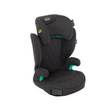 Graco Affix i Size R129 Isofix high back booster car seat in Midnight shown from the front angled view, featuring padded headrest, contoured side wings and integrated Isofix connectors