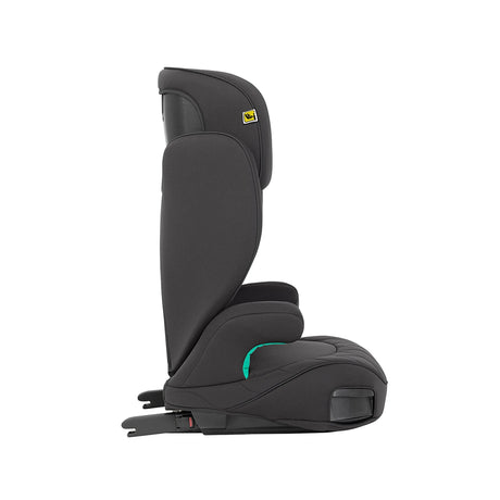 Side profile view of the Graco Affix i Size R129 Isofix high back booster car seat in Midnight, showing the tall backrest, armrests and Isofix attachment points