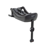 Graco SnugLite i-Size R129 ISOFIX car seat base in black shown at an angle with ISOFIX connectors and extended load leg visible