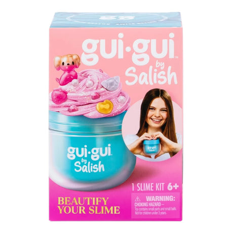 Gui Gui by Salish Beautify Your Slime Kit front of box showing teal slime jar with pink butter slime and decorative charms on top